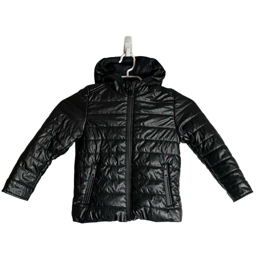Zara Boys Black Puffer Hooded Jacket
